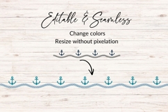 Seamless Nautical Anchor And Rope Border SVG Product Image 2