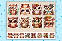 Cute Owl. Print & Cut Stickers PNG Product Image 2
