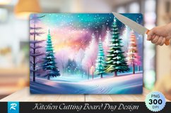 Enchanted Pastel Forest Christmas Cutting Board PNG Design Product Image 1