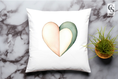Watercolor Neutral Layered Heart Clipart Sublimation PNG Product Image 2