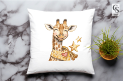 Cute Giraffe Watercolor Illustration Clipart Sublimation PNG Product Image 3