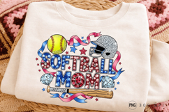 Softball Mom PNG Design ,Softball Mom PNG Design Patriotic Product Image 2