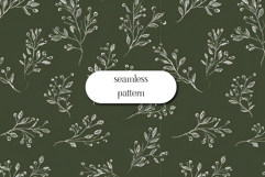 Botanical Seamless Pattern White Leaves on Green Design Product Image 1