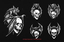 10 Bundle Dark Art Death Bat Skull Horror Spooky Gothic Product Image 3