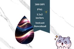 Abstract Teardrop Earring PNG, Liquid Earring Sublimation Product Image 2