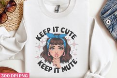 Keep It Cute PNG, Funny Retro Girl sublimation PNG Product Image 2