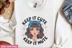Keep It Cute PNG, Funny Retro Girl sublimation PNG Product Image 2