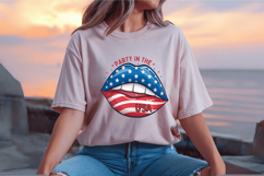Party in the USA Lips 4th of July PNG Sublimation Design Product Image 2