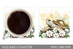 Turtle Coaster Design. Turtle Coaster Sublimation Product Image 1