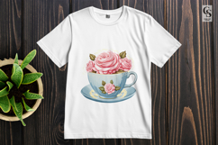 Vintage Floral Teacup Clipart Sublimation PNG Product Image 2