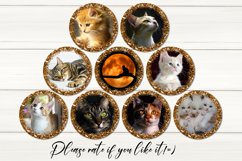Cats Round earring with glitter | Sublimation design bundle Product Image 2