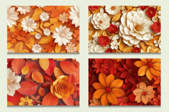 Autumn 3D Flowers Cutting Boards sublimation Design Product Image 2