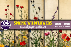 Spring Wildflowers Digital Paper PNG Product Image 1