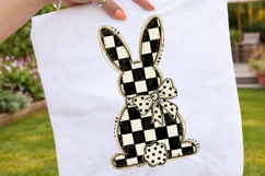 Checkered Easter Bunny PNG, Retro Coquette Sublimation Product Image 2
