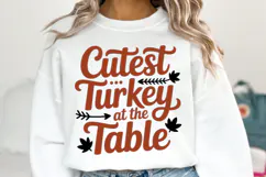 Cutest Turkey at the Table Svg | Halloween Svg | Shirt Svg Product Image 2