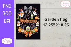 Welcome Halloween garden flag sublimation PNG, Spooky PNG Product Image 2