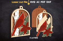 Cardinal Christmas Tree Toy SVG laser cut file for Glowforge Product Image 2