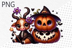 Halloween Cow Sublimation - Clipart PNG Design Product Image 1