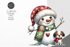 Christmas clipart, Snowman clipart, Winter sublimation Product Image 1