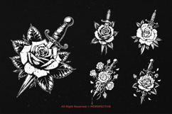 10 Bundle Dark Art Dagger Rose Knife Stab Floral Bleed Sword Product Image 3