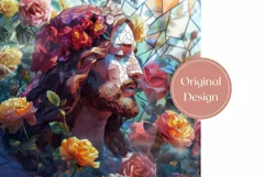 Stained Glass Jesus Tumbler, Floral Easter Tumbler Wrap Product Image 2