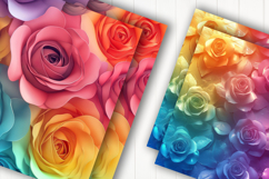 Multicolor Rose Digital Paper Product Image 2