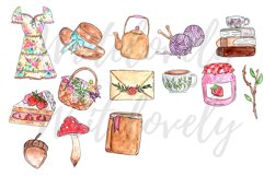 Watercolor cottage core clip art Product Image 2