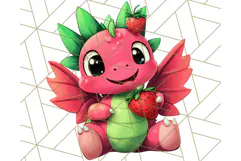 Strawberry Fruit PNG Clipart, Adorable Kawaii Characters Png Product Image 2