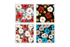 Daisy &amp; Hibiscus Flower Digital Paper Product Image 2