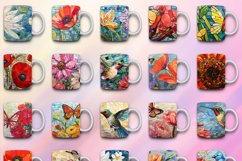 140 Flower Mug Wrap Bundle, Floral Sublimation, Sunflower Product Image 11