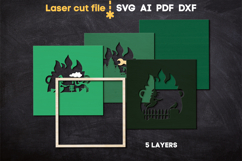 Halloween Witch Frame SVG laser cut files for Glowgorge Product Image 2
