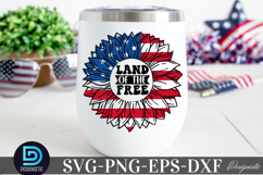 Land of the free SVG, 4th July Sunflower SVG Product Image 3