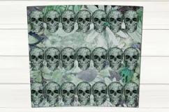 Gothic Skull and Flowers design | Skinny tumbler Sublimation Product Image 3
