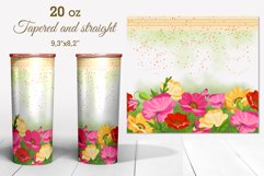 Tumbler Sublimation Design Drawn Flowers Poppies 2 PNG files Product Image 2