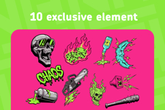 Neon Horror Vector Pack 2025 10 Elements Product Image 2