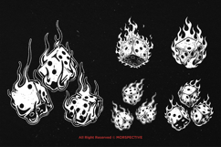 10 Bundle Dark Art Fire Dice Gamble Casino Fortune Roll Cube Product Image 3