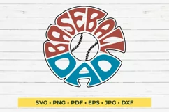 Baseball dad SVG cut file Typography design Product Image 1