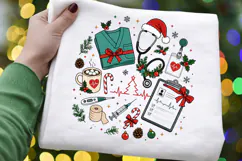 Christmas Nurse PNG Sublimation Design, Medical Holiday Product Image 4
