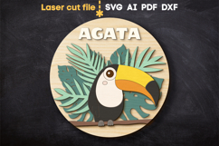 Baby Name Sign Toucan SVG laser cut file for Glowforge Product Image 2