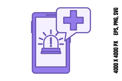 Purple Emergency Icon Product Image 1