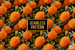 Marigold Flower Digital Paper Product Image 2