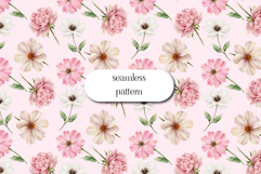 Orange Yellow Floral Seamless Pattern Watercolor Design Product Image 1