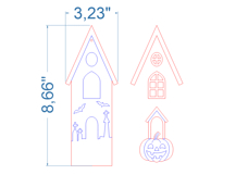 Halloween House Ornament SVG laser cut file for Glowforge Product Image 2