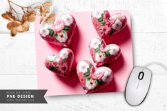 Floral Geometric Hearts Mouse Pad PNG Design Product Image 1
