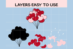 Heart Balloon SVG Bundle | Valentine&#039;s Day Clipart | Cricut Product Image 2