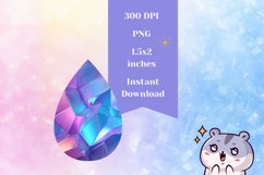 Colorful Teardrop Earring, Holographic 3D Earring Design Product Image 2