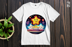 Cute Star Cloud Clipart Sublimation PNG Product Image 2