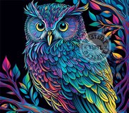 TUMBLER DESIGN BRIGHT COLOURED OWL - SUBLIMATION FILE Product Image 2