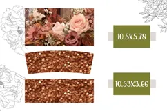 Boho Flowers Tumbler Design, Glitter 40 Oz Tumbler Wrap Product Image 2