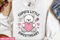 Cupid&#039;s little sweetheart PNG, Cozy Valentine Sublimation PN Product Image 3
